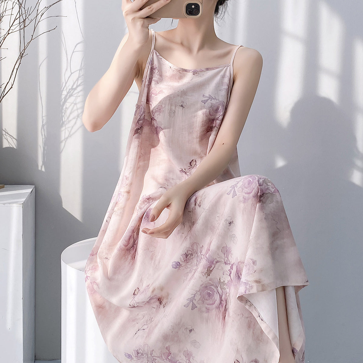 Floral Suspender Nightgown
