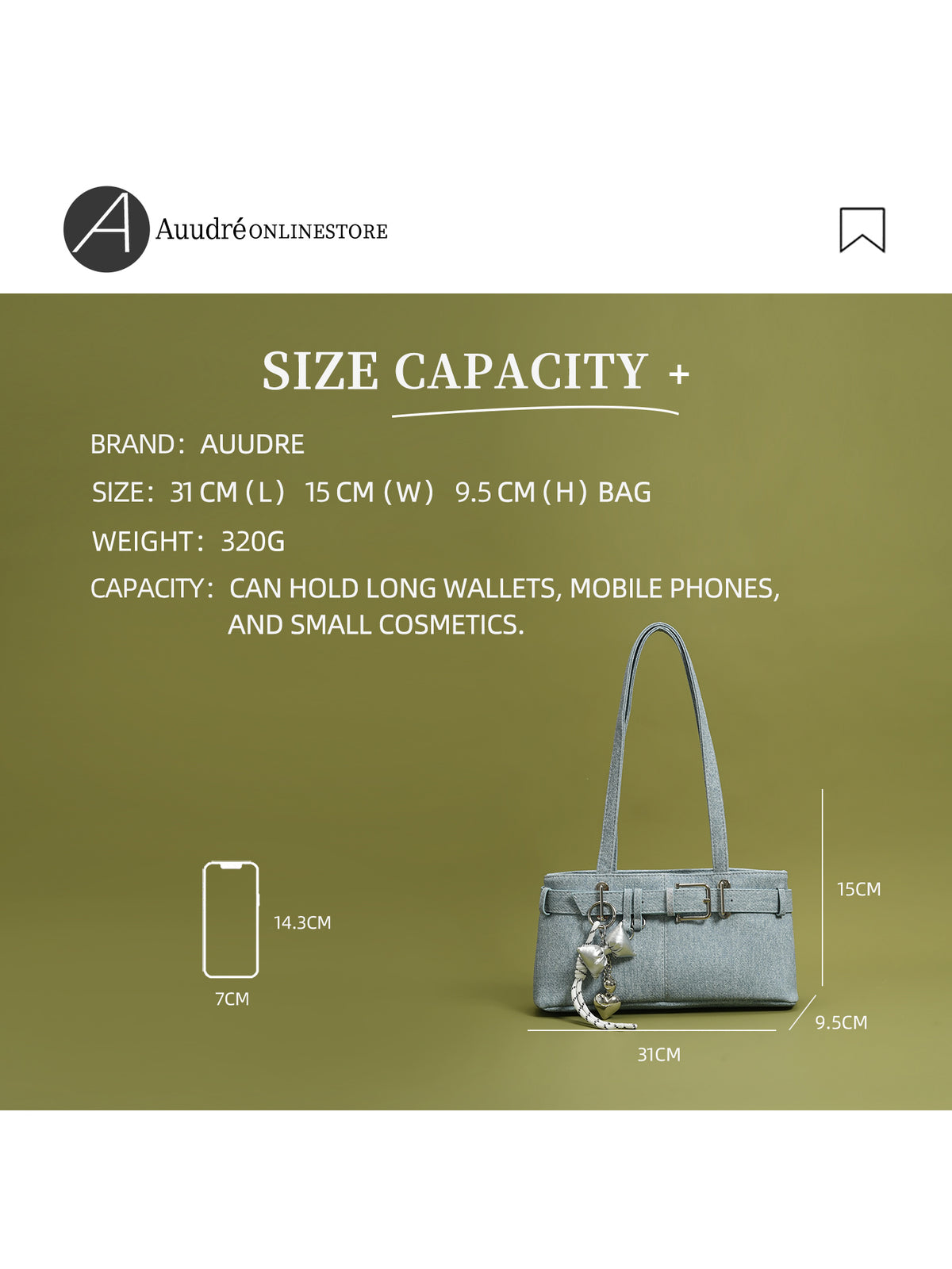 Soft PU Baguette Shoulder Bag with Pendant