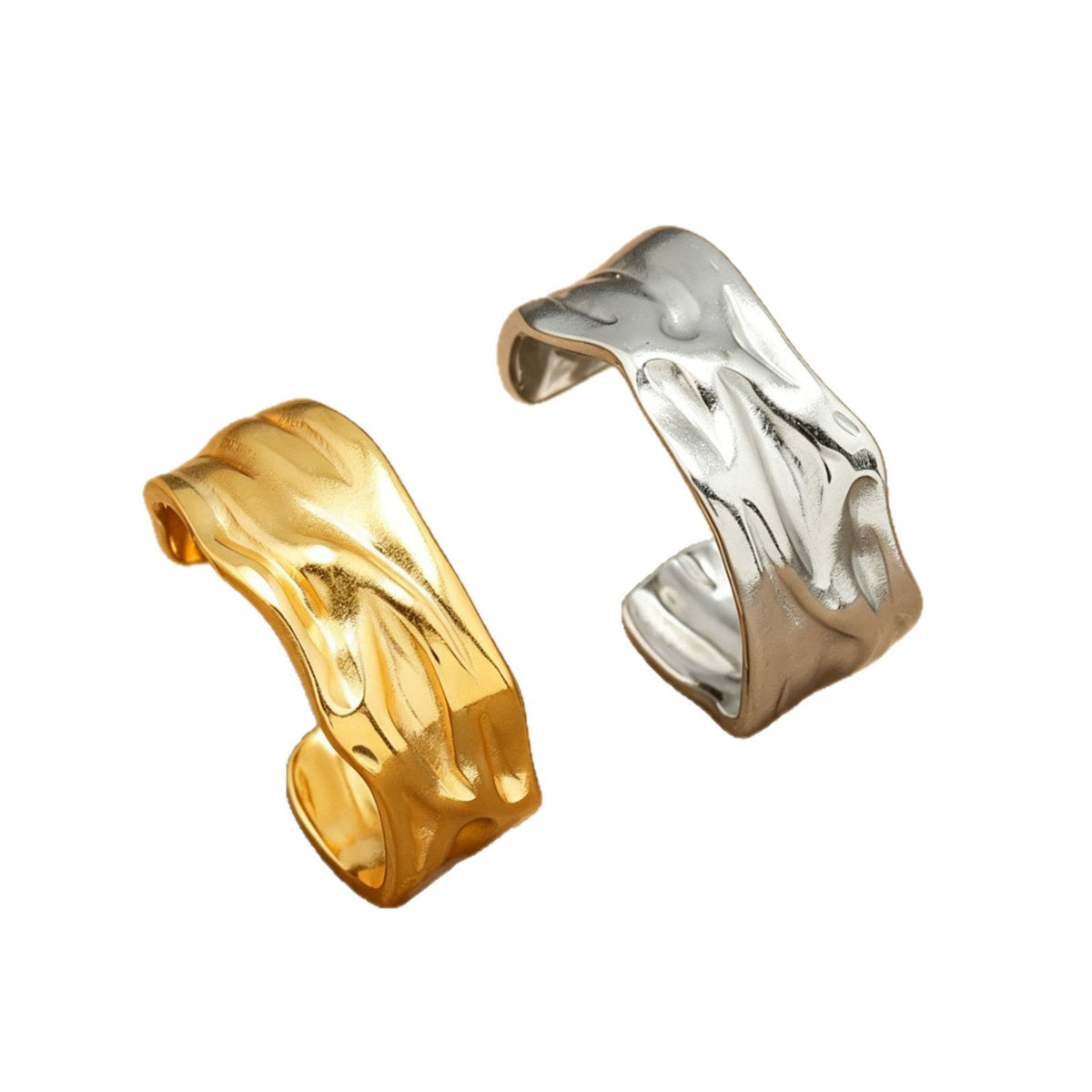 Titanium Steel Adjustable Wave Ring