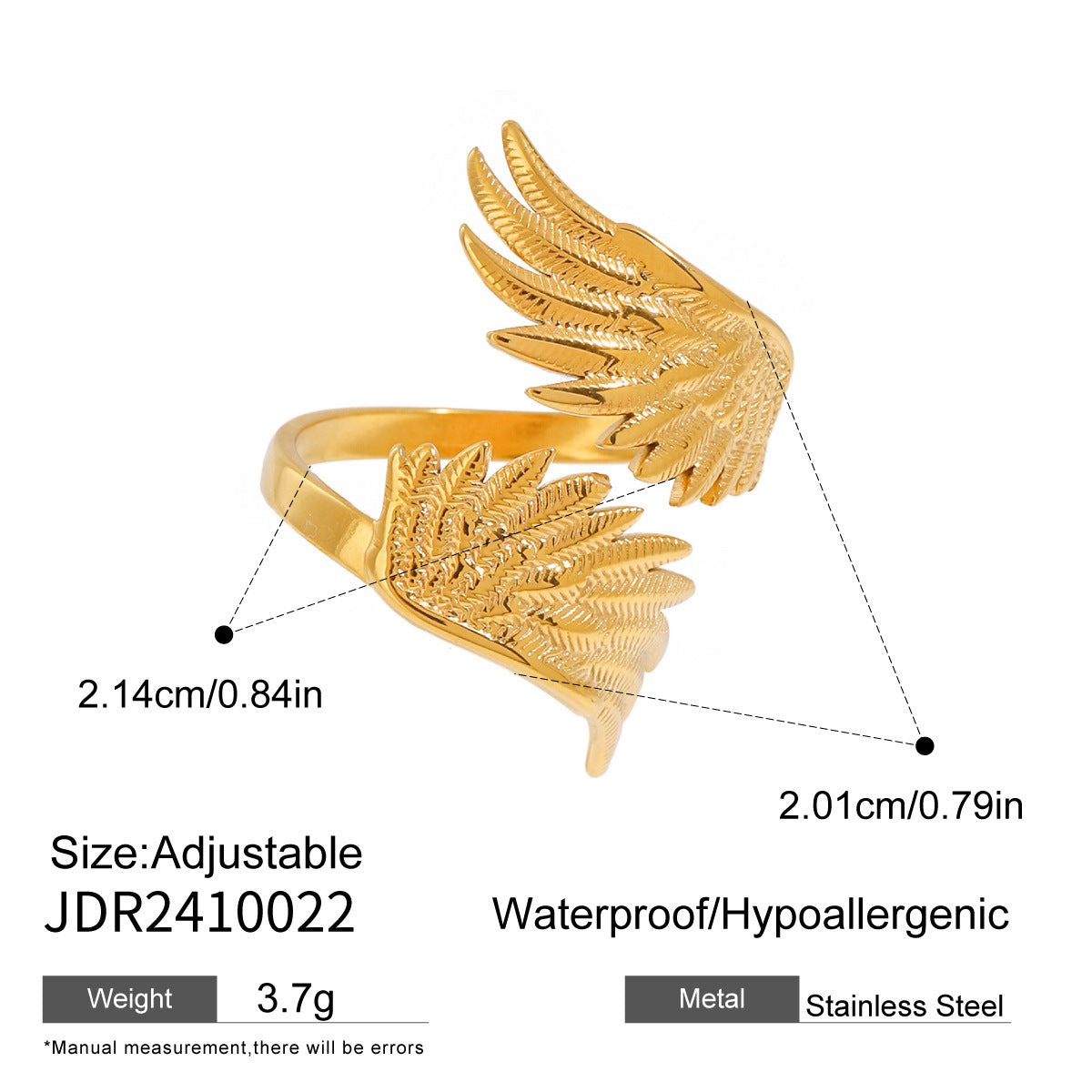 Adjustable Wing Design Titanium Steel Ring