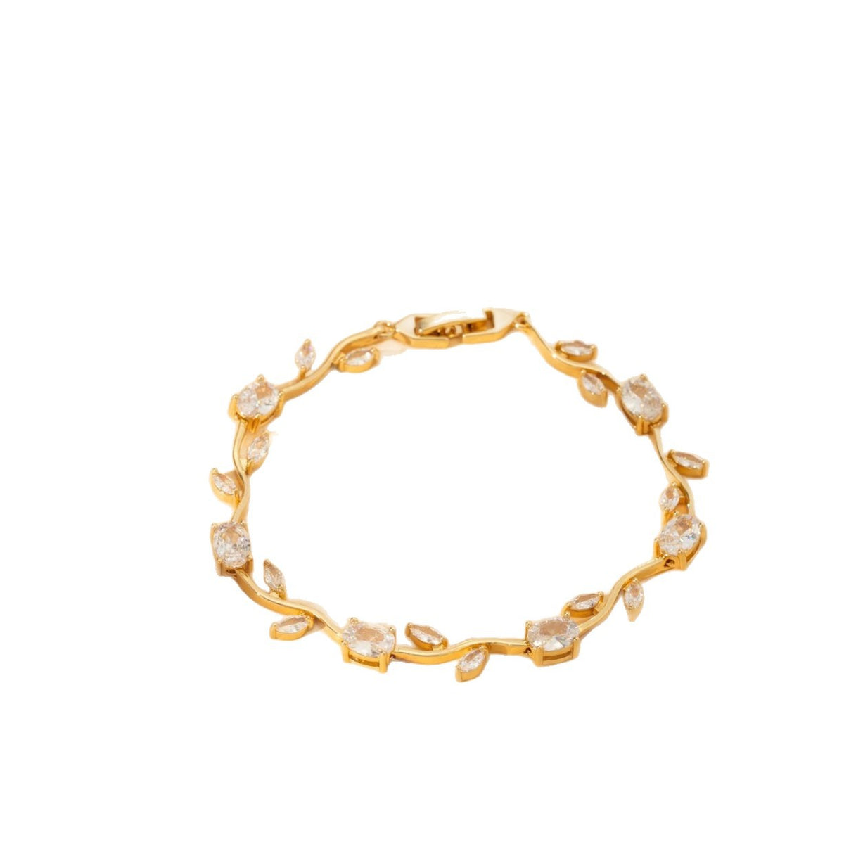 Multicolor Crystal Leaf Design Stackable Bracelet