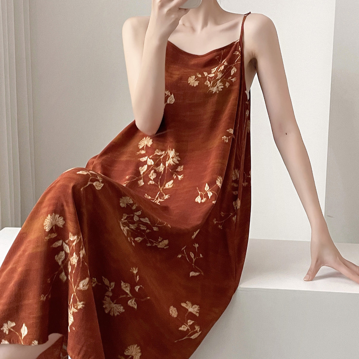 Floral Suspender Nightgown