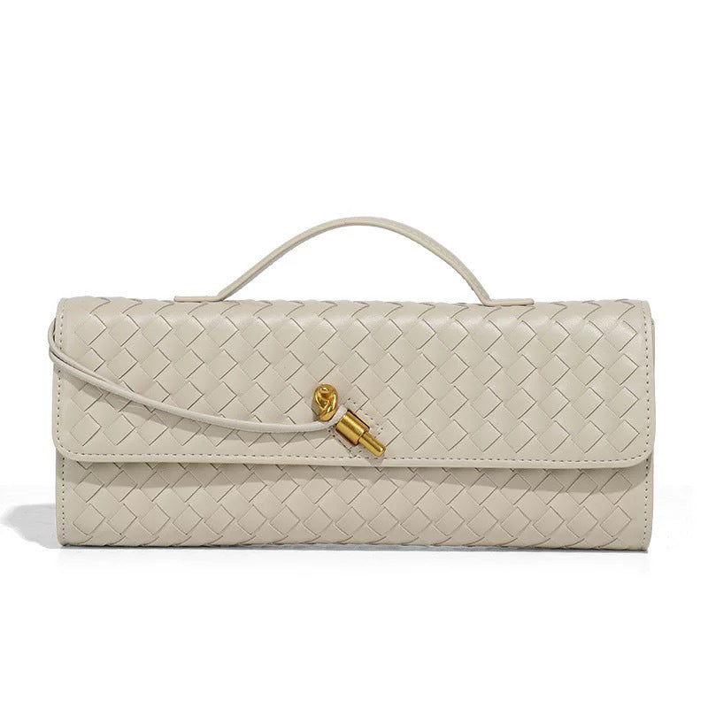 Single-shoulder baguette woven bag
