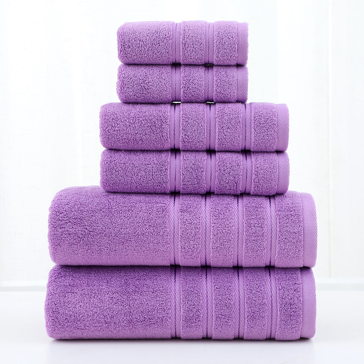 6pcs Set Cotton Towel Bath Towel