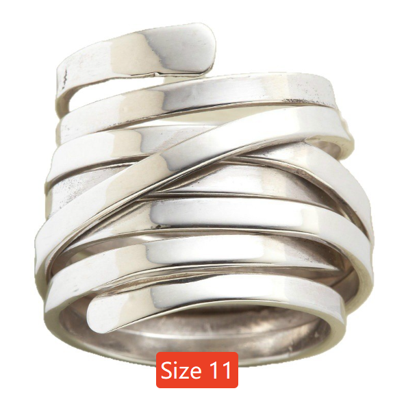 Silver Plated Floral Wrap Ring