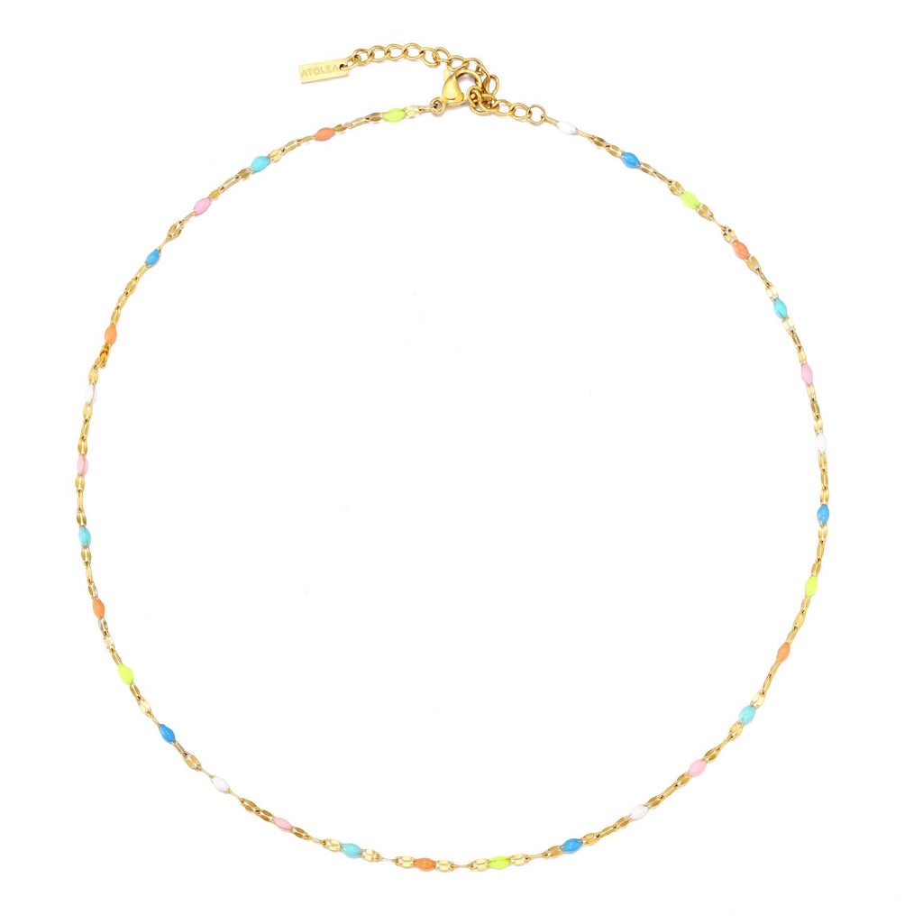 Five-color stainless steel necklace