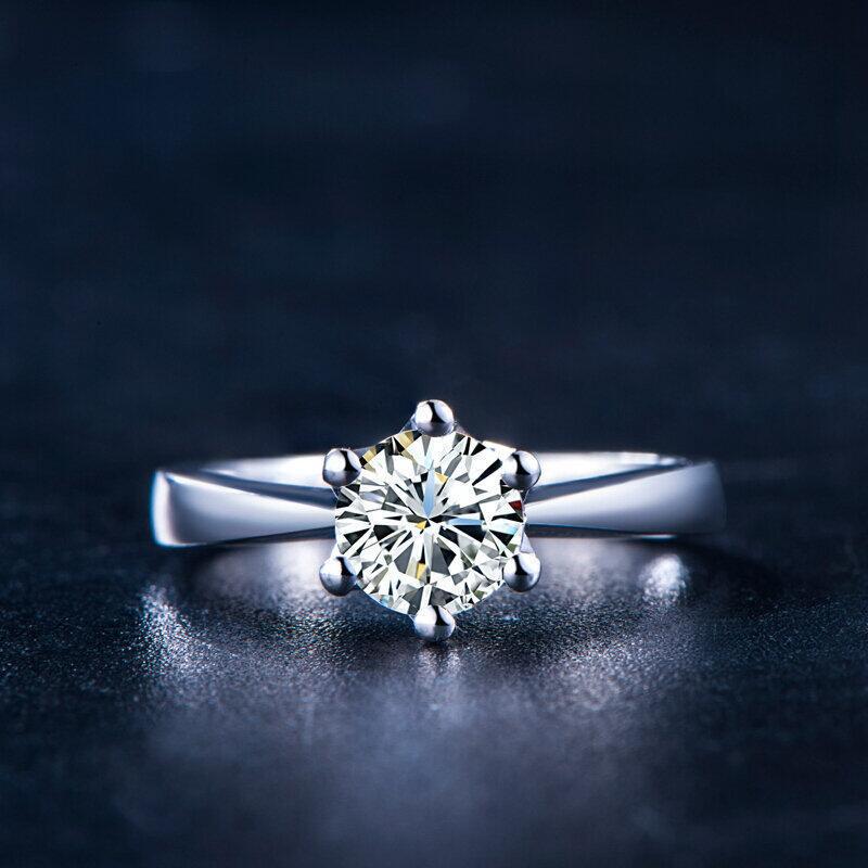 Classic Six-Claw Moissanite Simulation Wedding Ring
