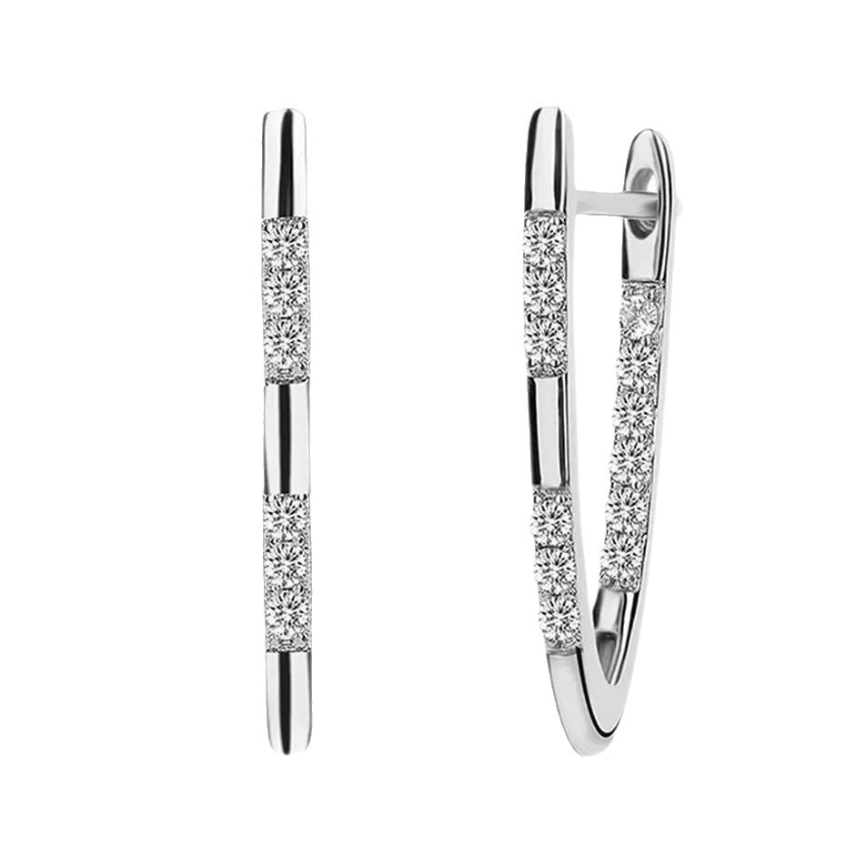 Geometric V-Shaped Zircon Earrings