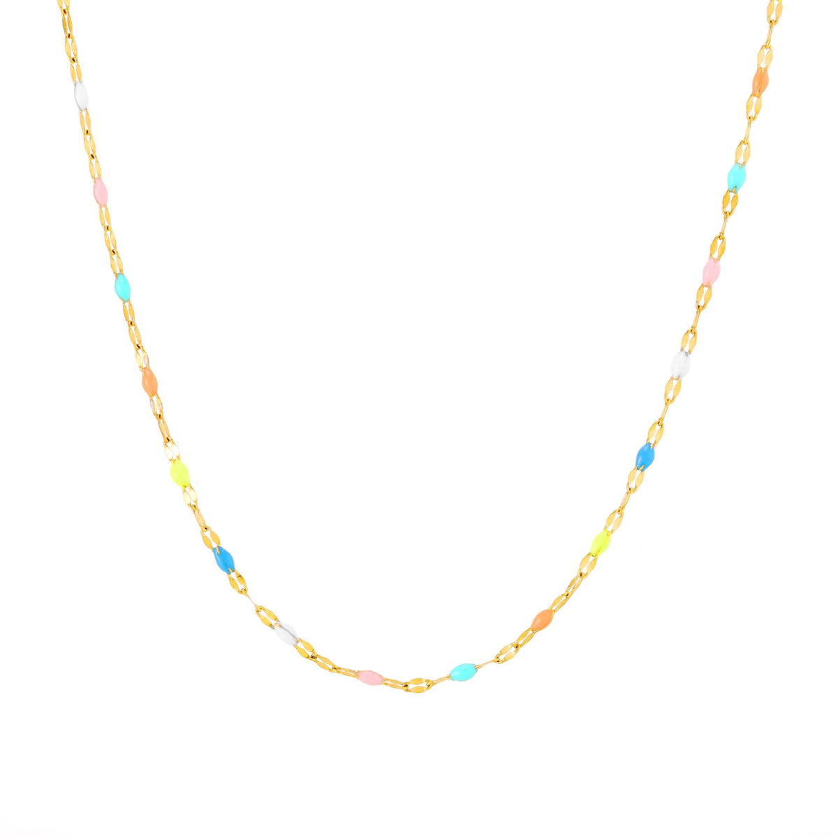 Five-color stainless steel necklace