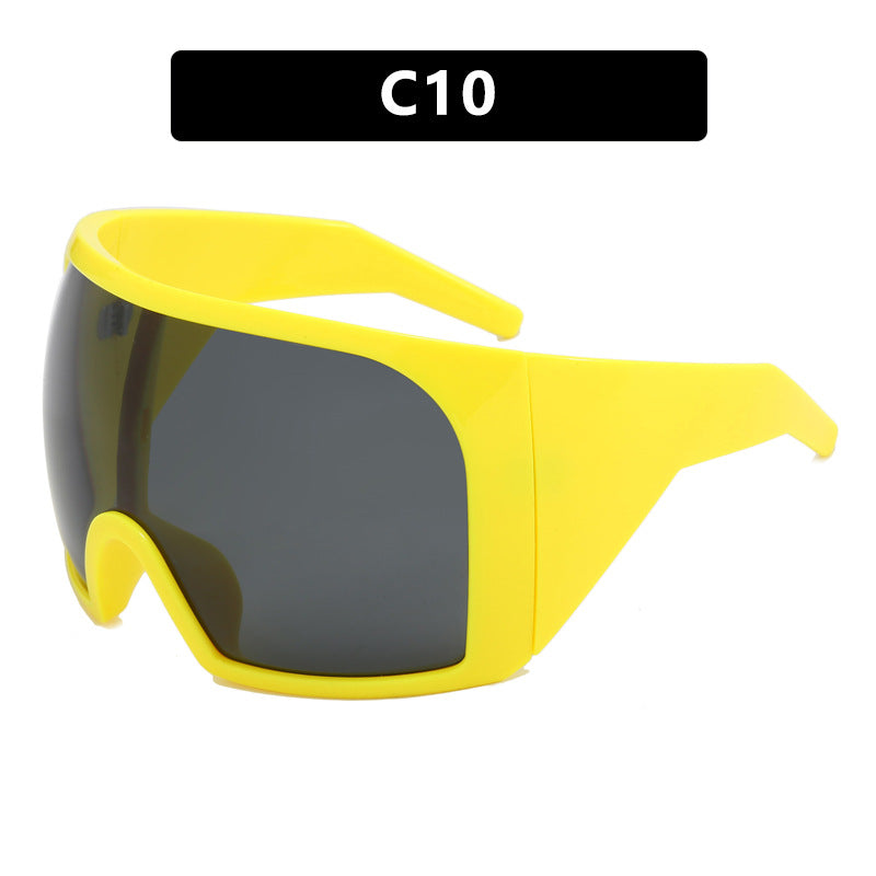 Oversized Frame Mask Sunglasses, Cross-Border Futuristic Tech-Style Protective Goggles, Punk Sunglasses for Hot Girls