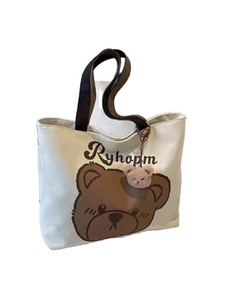 Casual Large-Capacity Bag for Female College Students ? Summer New Design with Cartoon Bear Pattern