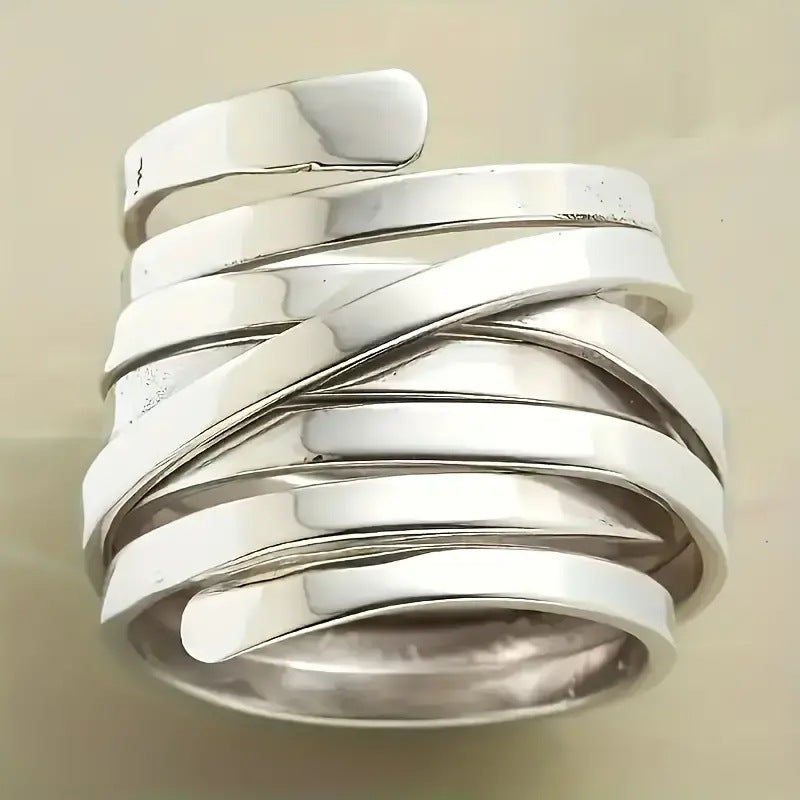 Silver Plated Floral Wrap Ring