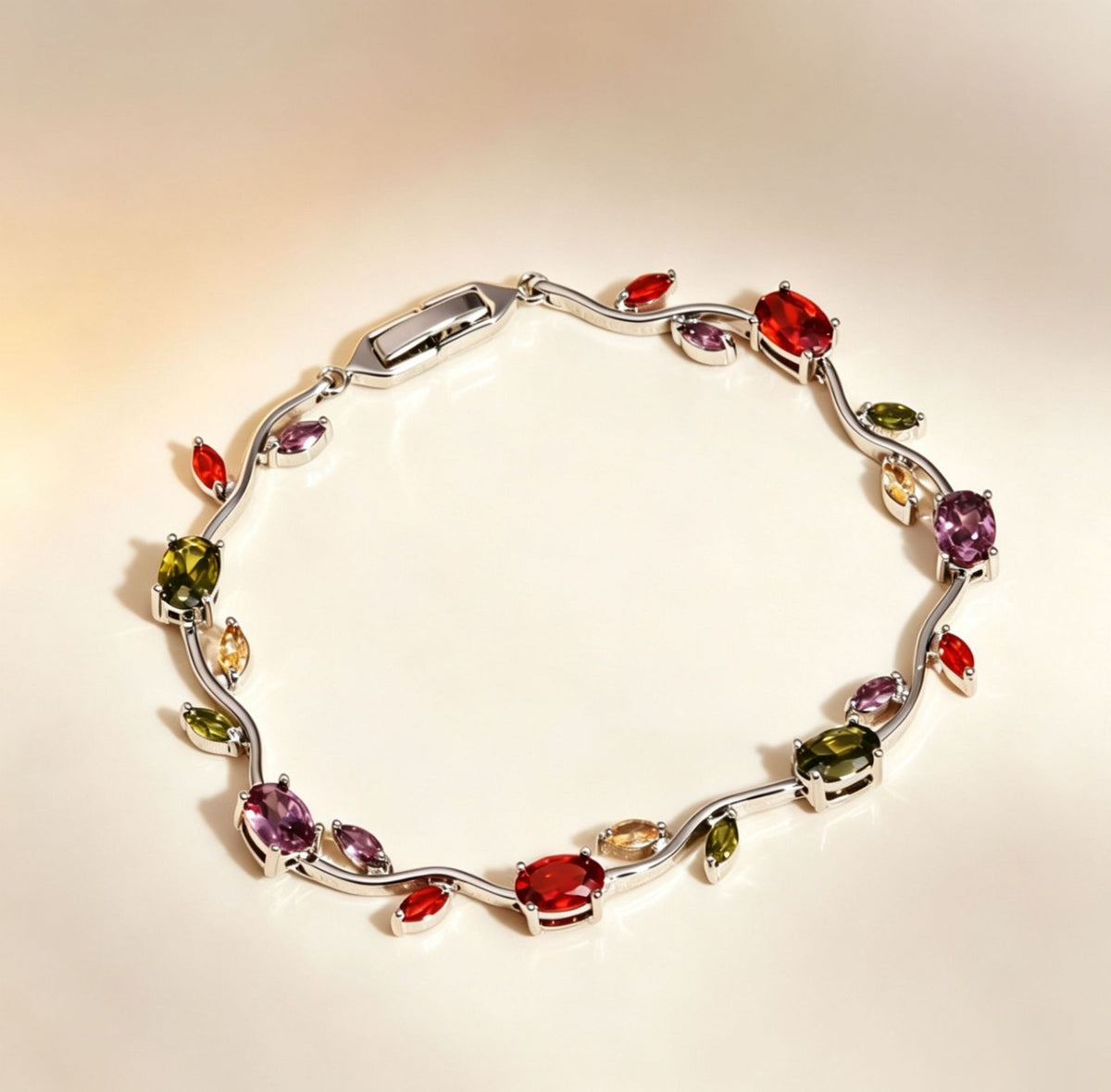 Vintage Floral Zircon Alloy Bracelet
