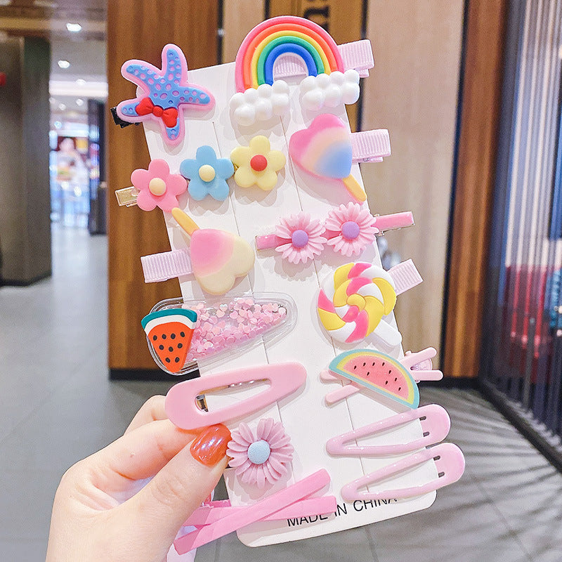 Children's Floral Hair Clips Set