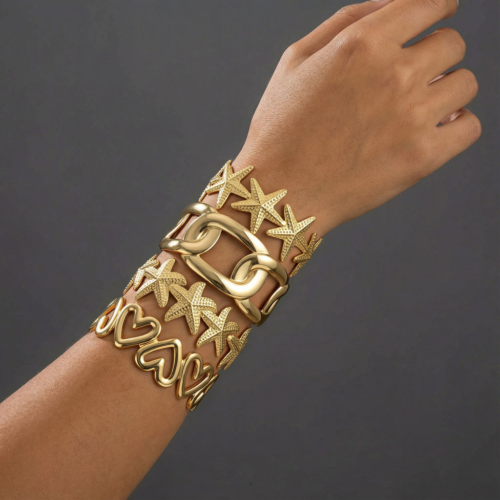 Stainless steel gold adjustable bracelet