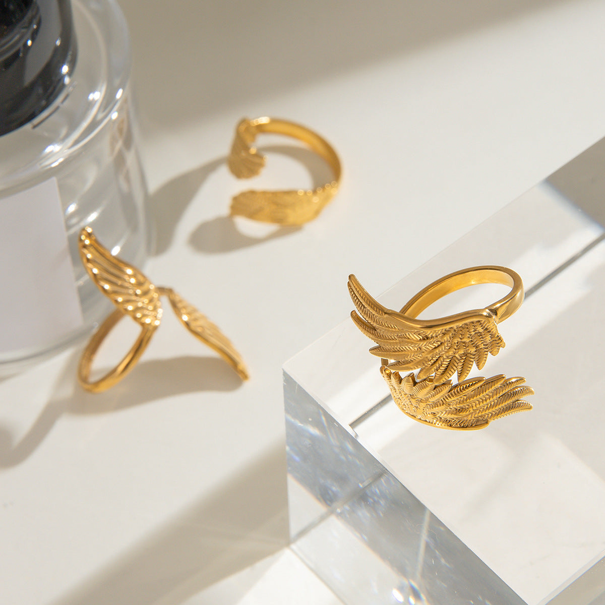 Adjustable Wing Design Titanium Steel Ring