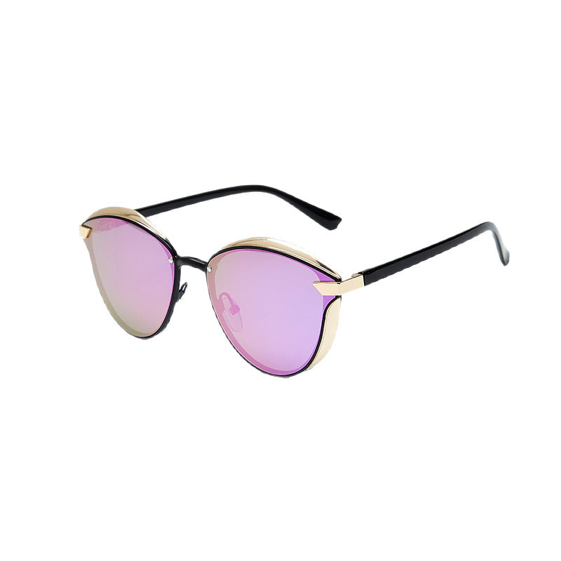 Fashion Polarized Sunglasses for Women Round Metal Frame UV400 Protection