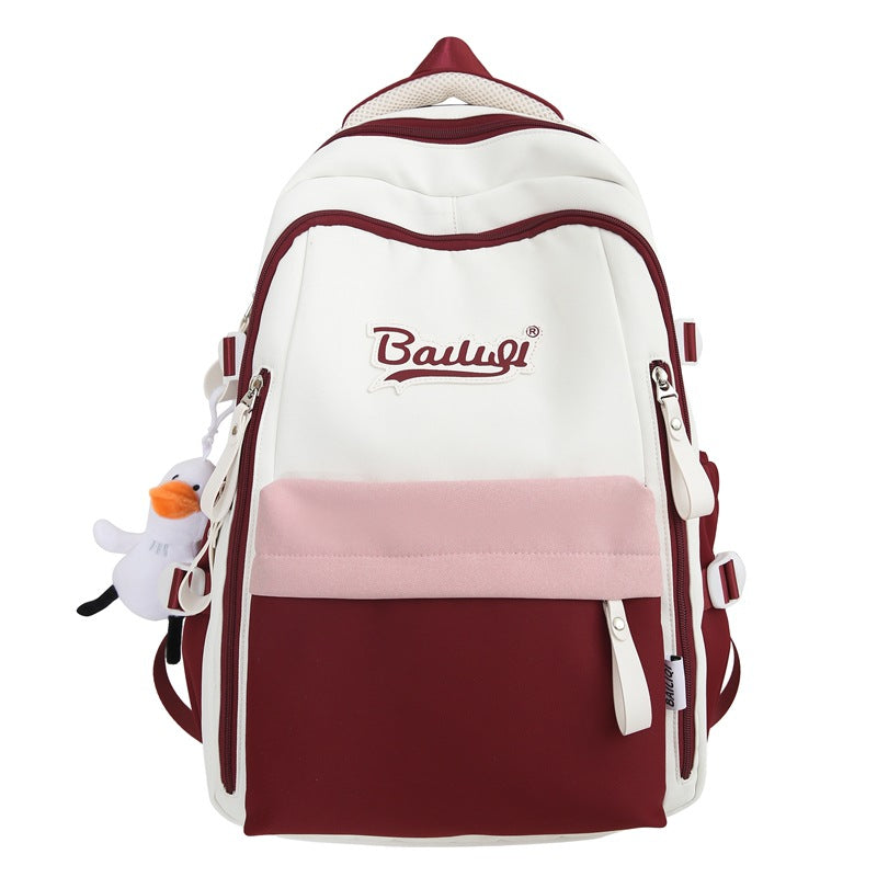 Nylon Letter Print School Backpack
