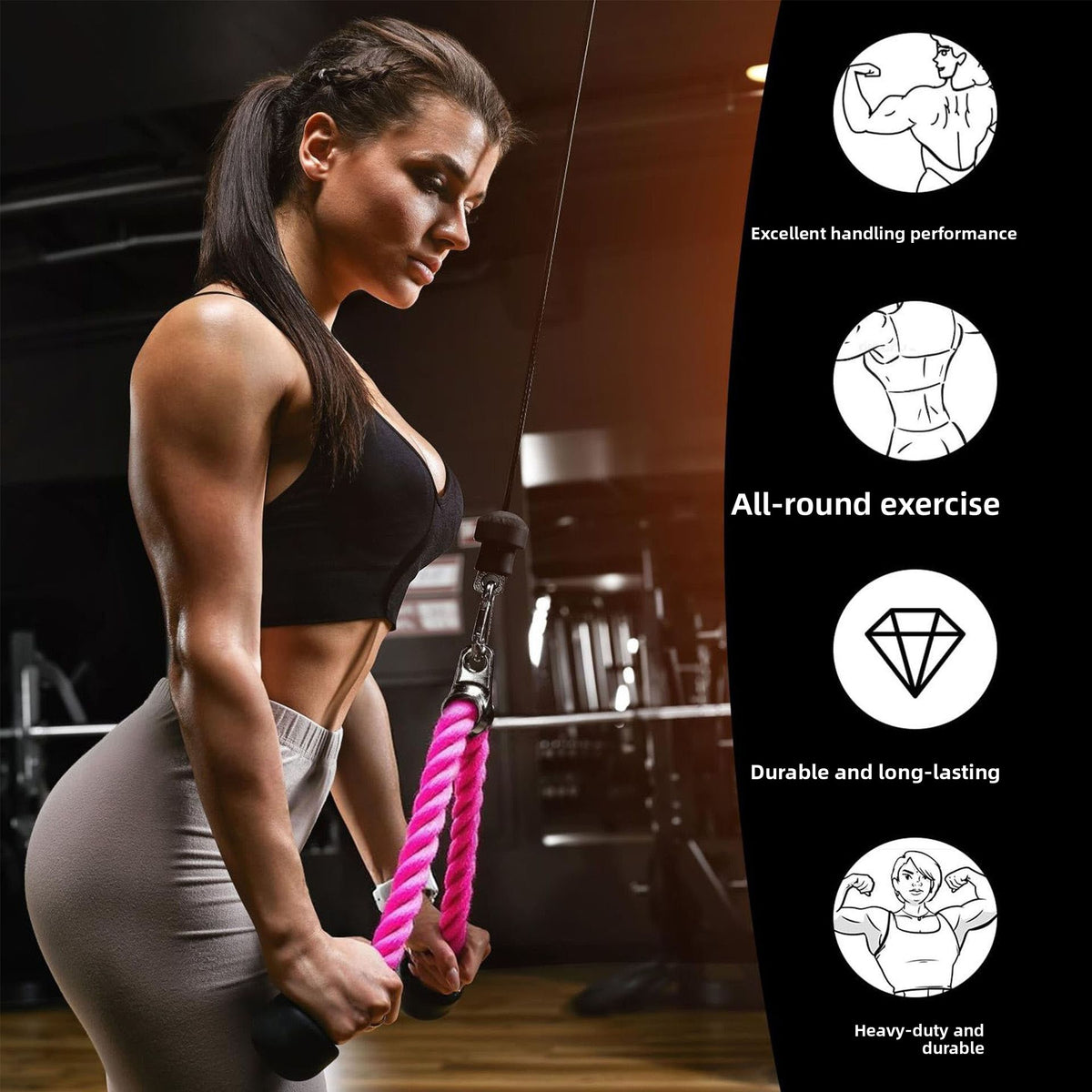 Double Handle Resistance Exercise Rope