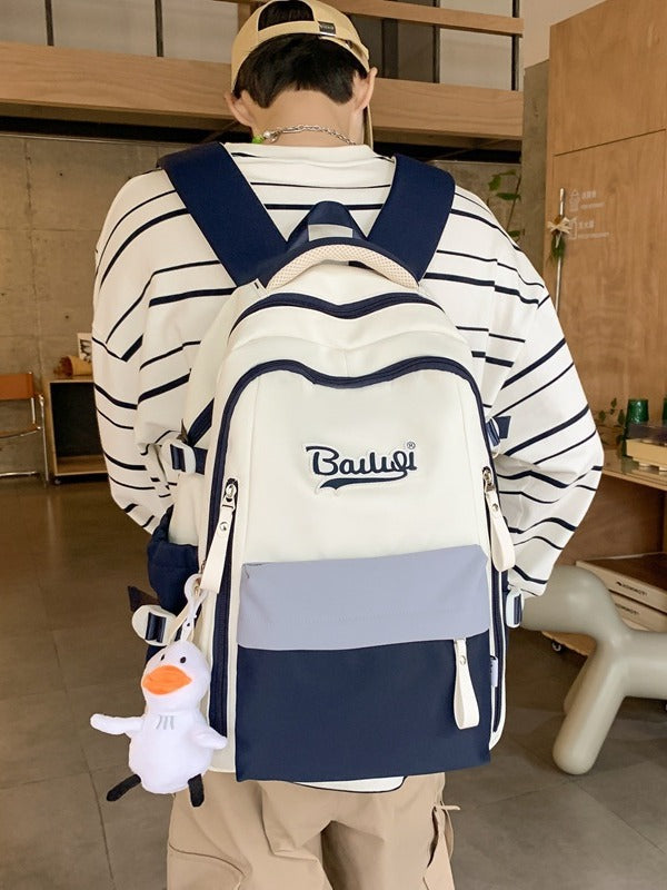 Nylon Letter Print School Backpack