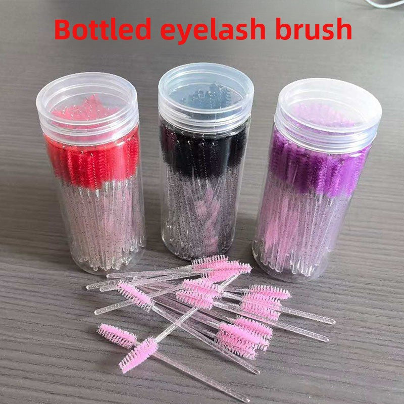 bottle of 100pcs Crystal Spiral Eyelash Brushes