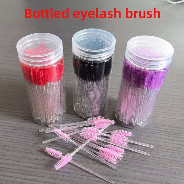 bottle of 100pcs Crystal Spiral Eyelash Brushes