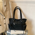 Retro motorcycle messenger tote bag