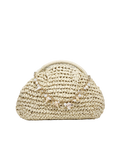 Woven Straw Shell Clutch Bag