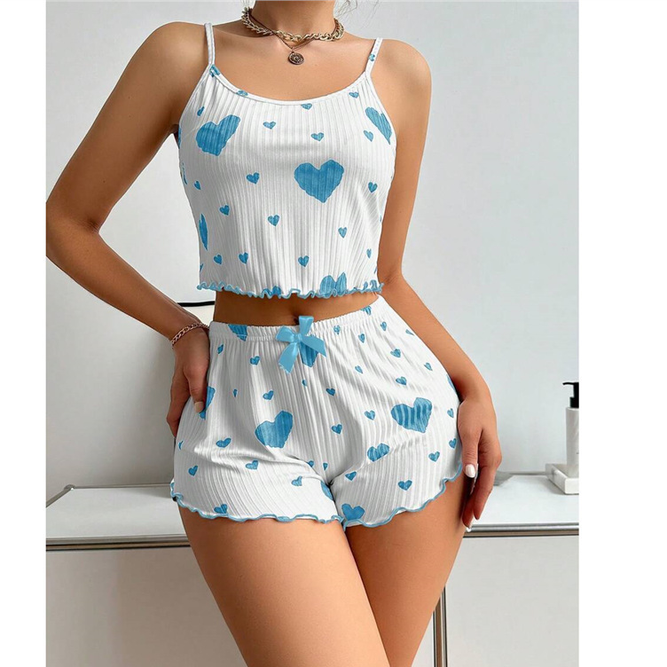 Heart Print Womens Pajama Set