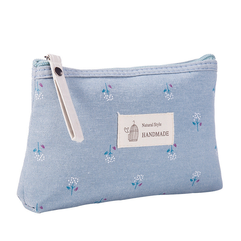 Waterproof printed canvas cosmetic bag