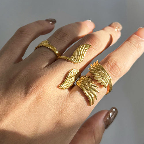 Adjustable Wing Design Titanium Steel Ring