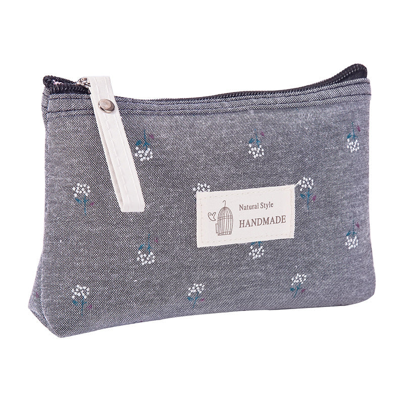 Waterproof printed canvas cosmetic bag