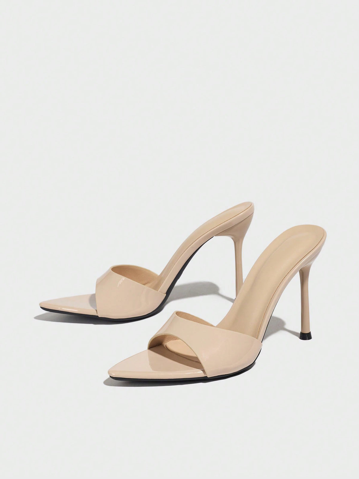Women Pointed Toe Thin Heel Mule Sandals