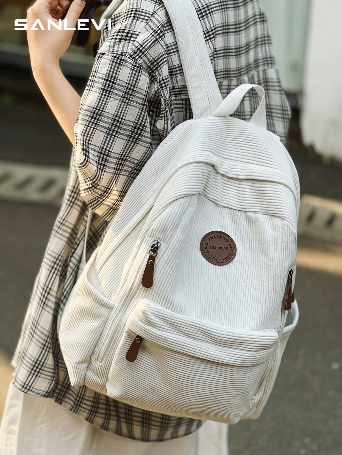 Corduroy School Backpack for Students