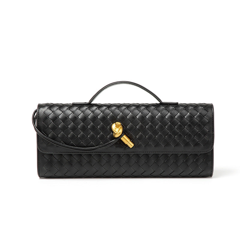 Single-shoulder baguette woven bag