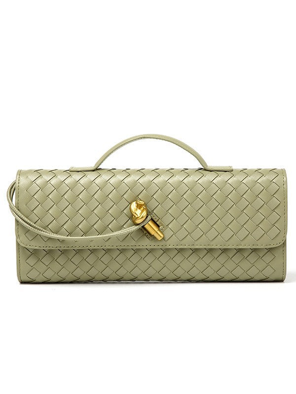 Single-shoulder baguette woven bag
