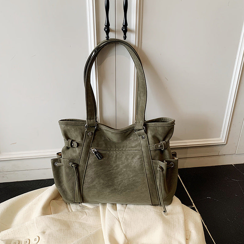 Retro motorcycle messenger tote bag