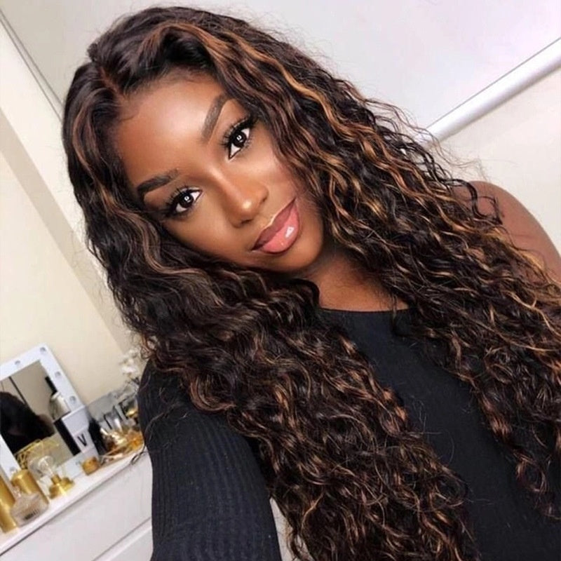 Synthetic Fiber Curly Wig with Rose Net