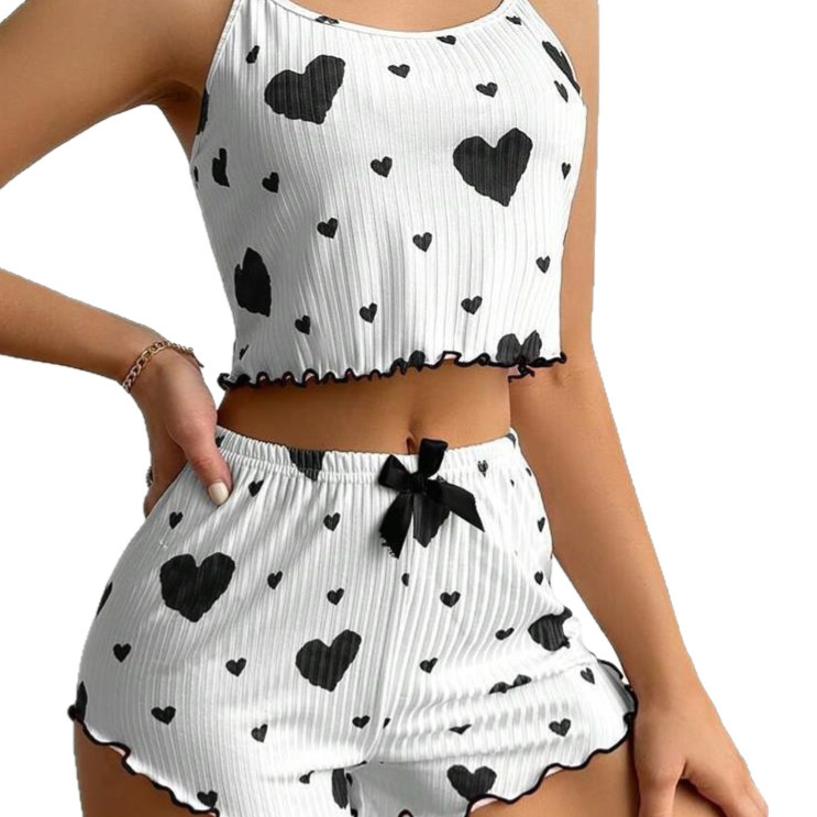 Heart Print Womens Pajama Set