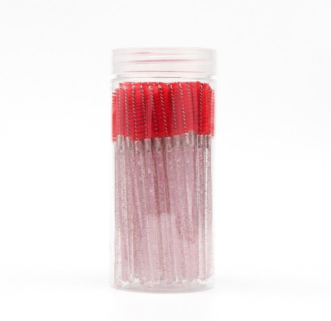bottle of 100pcs Crystal Spiral Eyelash Brushes
