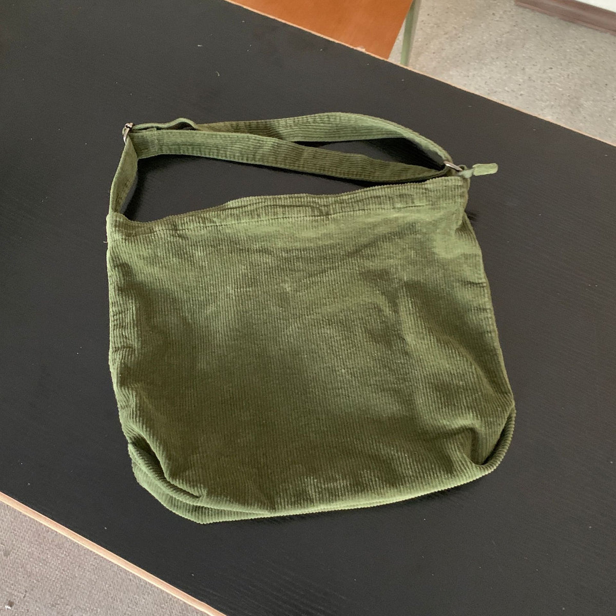 Washed Cordurody Retro Crossbody Bag