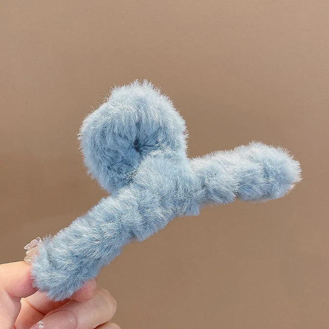 3 Set of hairy soft clorfull hair clips