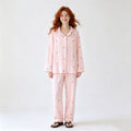 Women's Cotton Cartoon Lapel Pajama Set