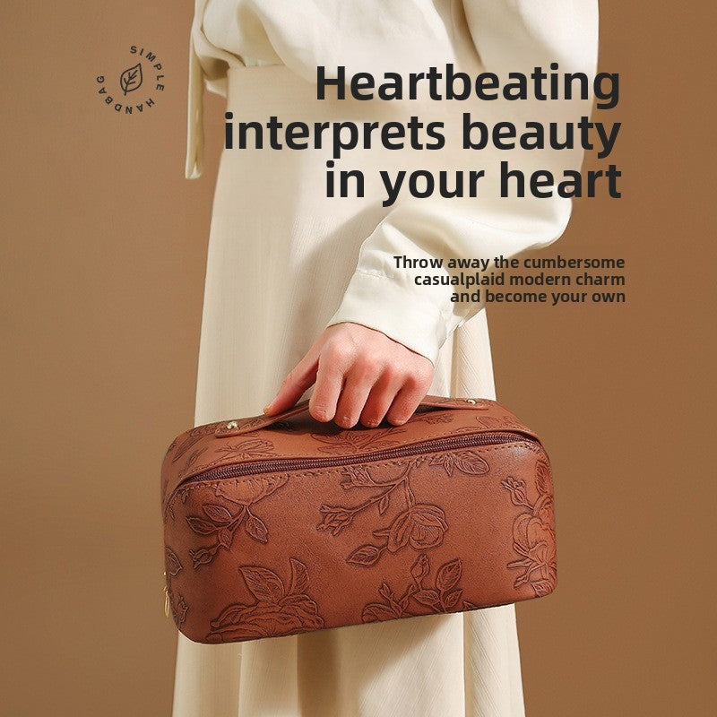 PU Leather Classic Vintage Cosmetic Bag