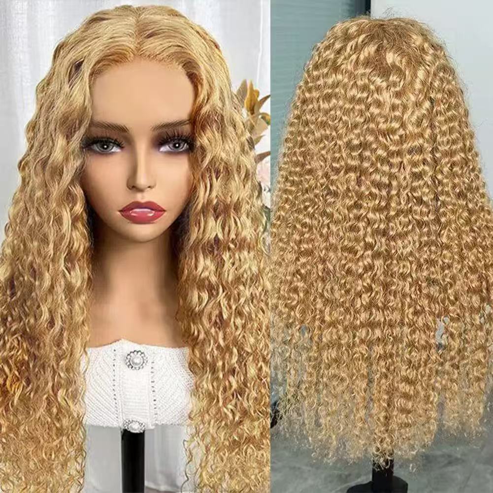 Synthetic Fiber Curly Wig with Rose Net
