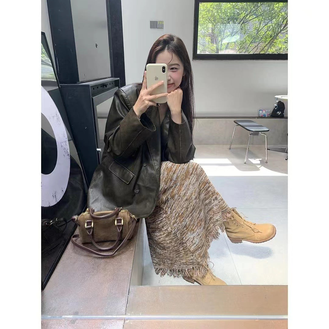 Retro Suede Pillow Shoulder Bag for Women