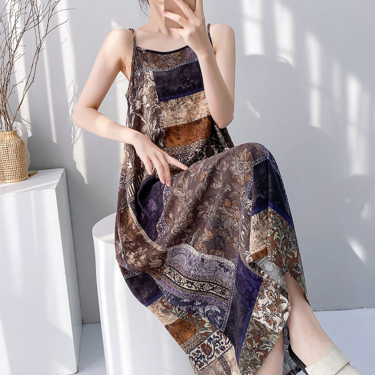 Floral Suspender Nightgown