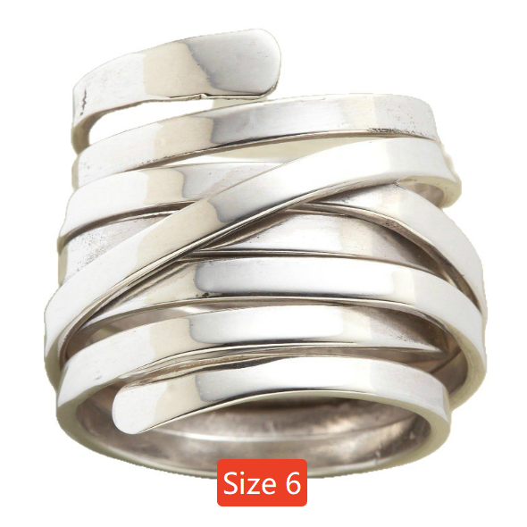 Silver Plated Floral Wrap Ring