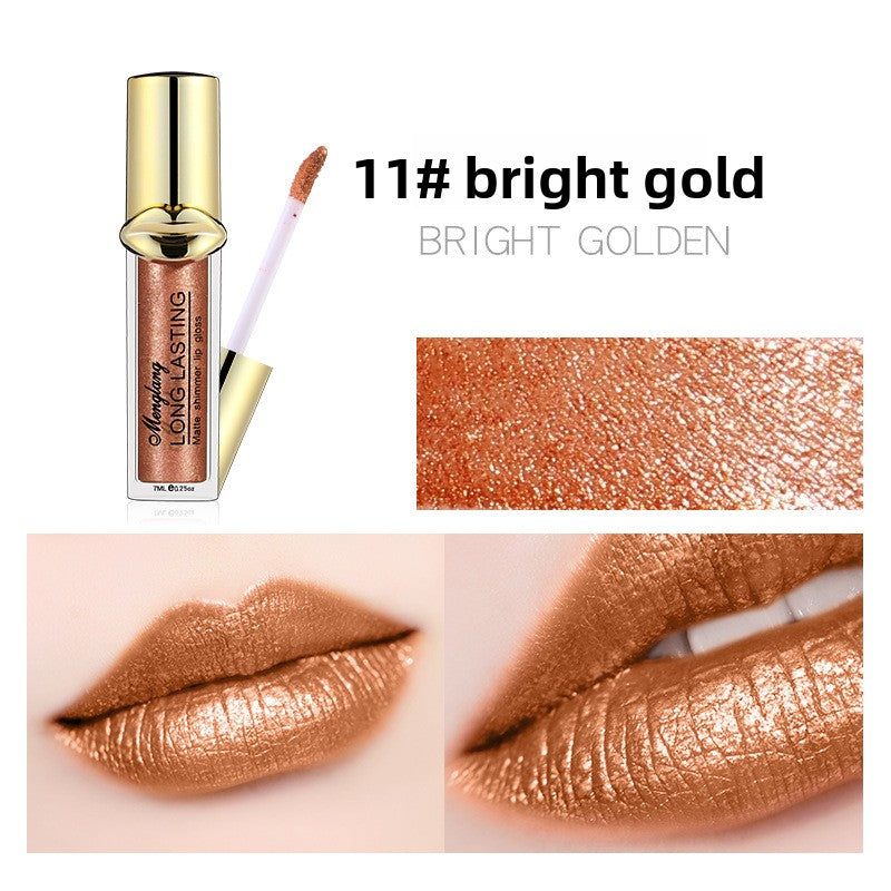 Non-Cup Metallic Pearl Matte Liquid Lipstick