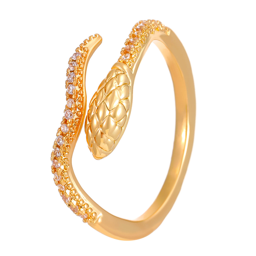 Adjustable Snake Design Diamond Accent Ring